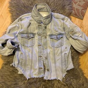 KanCan Distressed Jean Jacket - good Condition; Sz Large